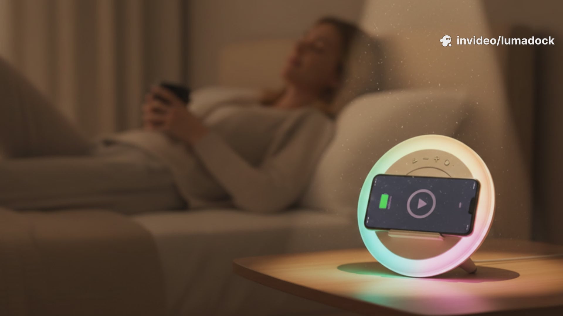 Load video: Light, sound, and charging designed to work beautifully together.